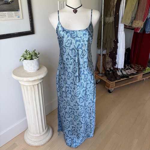 Blue satin lace - satin, slip