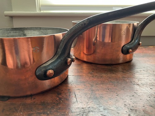 Vintage french copper pots - french,