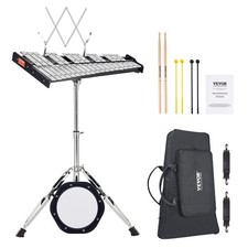 VEVOR 32 Note Glockenspiel Xylophone Bell Kit with Mallets, Stand & Practice Pad