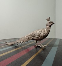 Vintage Metal Peacock Figurine – 9” Length x 4” Height