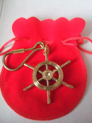 Nautical brass keyring a - nautical,