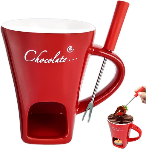 Chocolate fondue mug with - chocolate,