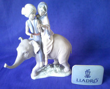 Lladro Figurine 5352 Hindu Children On Elephant By Jose Puche Issued c1986
