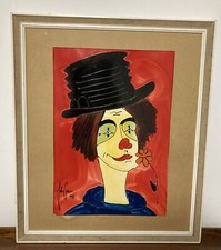 Textured Clown Painting Signed