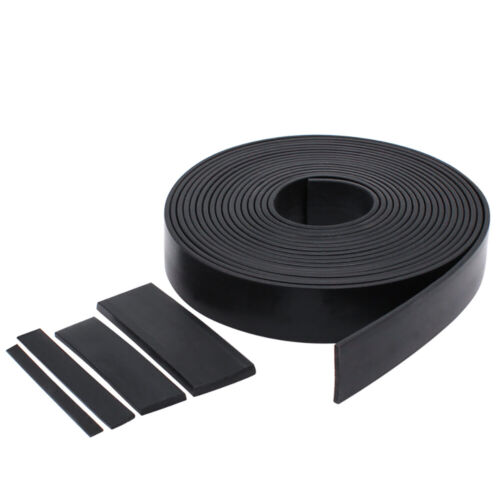 Black solid rubber flat strip - black,