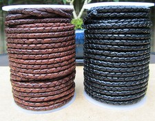 Top Quality Braided Leather Cord 5mm  Genuine Real Leather