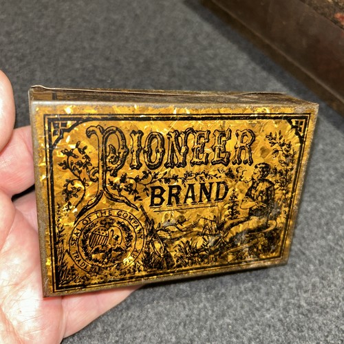 Tobacco tin pioneer - tin,