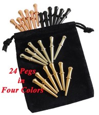 Metal Cribbage Pegs, 1 3/8” tall, Tapered for 1/8” holes, Set of 24, in 4 colors