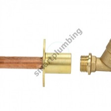 Outside Tap Wall Plate 15mm x 600mm Copper Pipe Tail To Go Through Wall FAST DEL