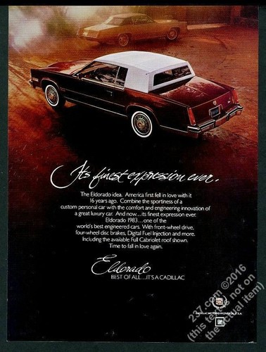 1983 cadillac eldorado red car - cadillac,