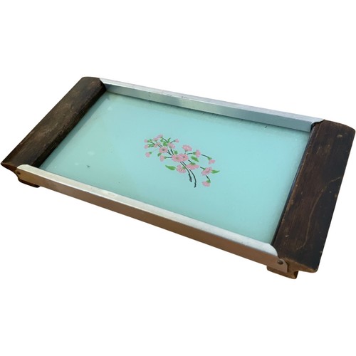 Vintage art deco wooden - wooden, glass