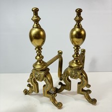 Fire Dogs Grate Brass Antique