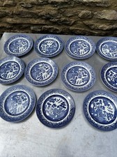 Set of 11 English Staffordshire  'Blue Willow' 6.5''-17cm Tea/Side Plates (SOB1C