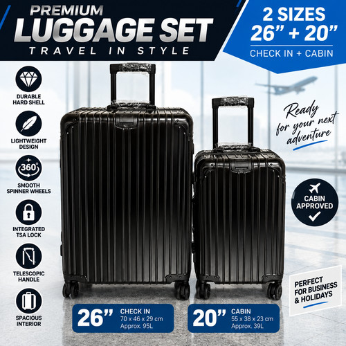 2pc aluminium suitcases - 2pc,