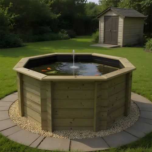 Wooden koi pond - koi, 6ft