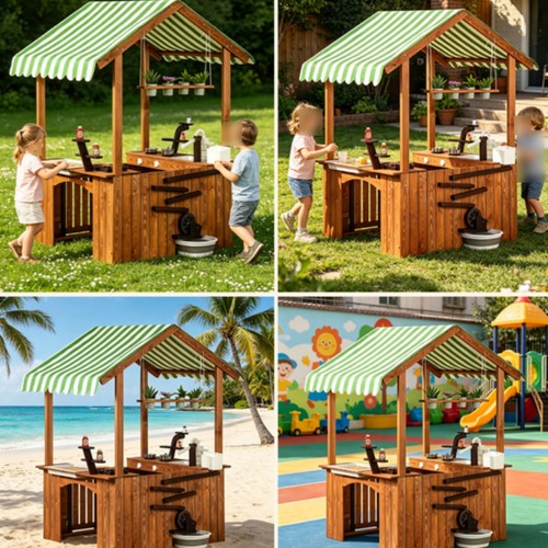 Wooden outdoor playhouse - outdoor,