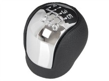 For Opel Vectra C / Signum 2002-2008 Leather Gear Knob Black Chrome 6-Speed