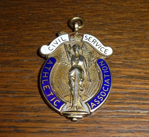 Silver gilt enamel athletic - silver, &