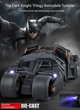 1:18 Batmobile Car Model Toy Dark Knight Alloy Vehicle w/ Light & Sound