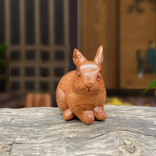 Wooden rabbit figurine - rabbit,