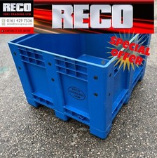 BRAND NEW BLUE 610 LTR RIGID PLASTIC PALLET BOX " DOLAV"  1000X1200X750m
