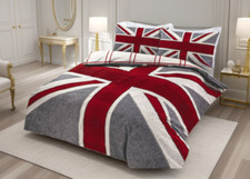 Union Jack Duvet Cover GreyRed Denim Reversible Printed Quilt Cover Bedding Set