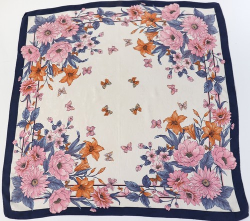 Vintage 1980s floral silk - vintage,