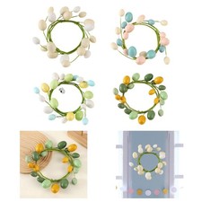 Easter Eggs Wreath Artificial Wreath for Front Door Handmade Portable Spring