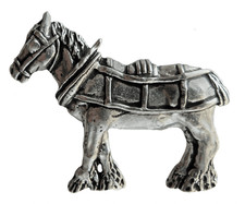 Shire Horse in Harness Pewter
