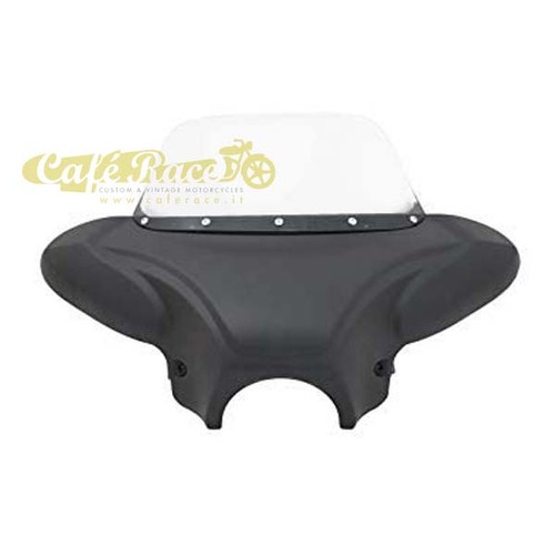 Matte black batwing with - with, clear