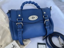 Mulberry Mini Alexa, porcelain blue leather crossbody handbag