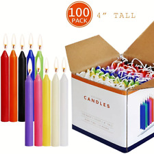 100/60Pcs Unscented Assorted Colors Mini Taper Candle, Great for Casting Chimes,