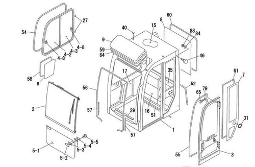 Digger excavator cab - excavator, glass