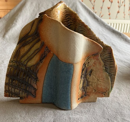 Stunning pottery slab vase - stunning, by