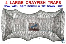 4 LARGE RT CRAYFISH TRAPS+LINE
