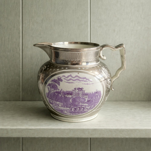 Antique silver lustre - silver, puce