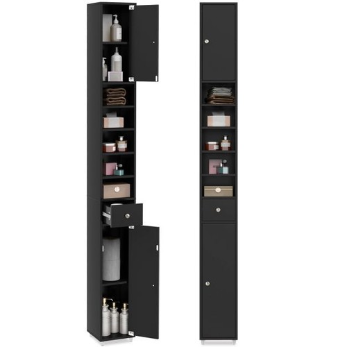 Tall black bathroom cabinet - tall,
