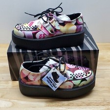 New- TUK Low Viva Mondo Creeper Womens Sz 6 Candy Hearts Punk Goth Shoes NWT