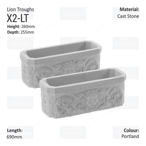 Lion trough pair - trough, pair,