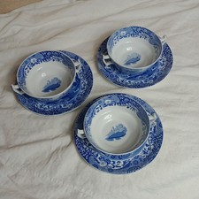 3 x 1930s Spode Blue Italian