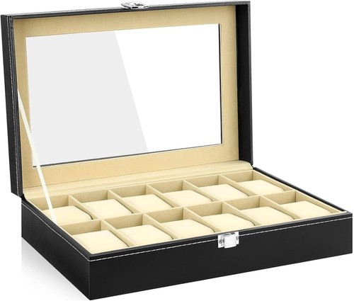 Leather watch display case - pu,
