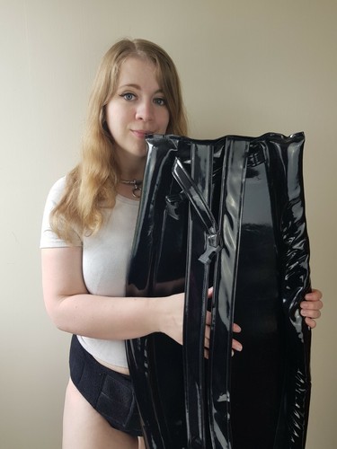 Black pvc spreader - spreader, pants