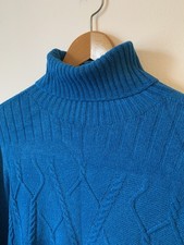 LISA CAMPIONE knitted dress Size EUROPEAN 40 UK 12 Cable Knit Roll Neck Angora