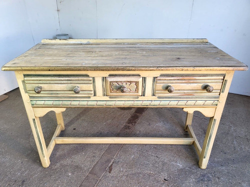 Vintage 20thc painted cream - painted, 3