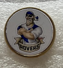 BRISTOL ROVERS FC MASCOT PIN BADGE GILT-METAL MOUNT CLEAR VIEW DOME COVER.