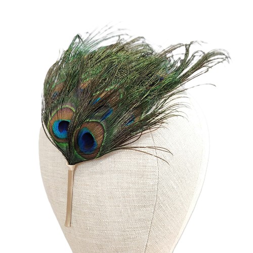 Peacock feather fascinator - feather,