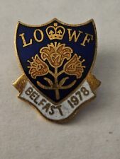 Belfast Widows Orange Order Badge 1978