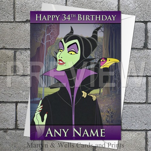 Maleficent birthday card 5x7 - card.,