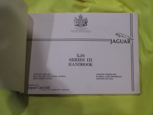 Jaguar xj6 series iii owners - jaguar,