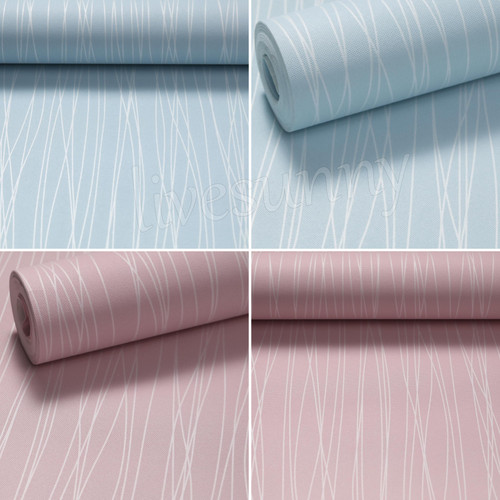 6pcs blush striped wallpaper - 1-6pcs,